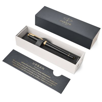 派克（PARKER） 都市系列动感磨砂黑杆钢笔 商务金夹宝珠笔