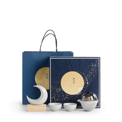 踏月归文创功夫茶具套装陶瓷泡茶壶中秋礼品茶具伴手礼定制logo