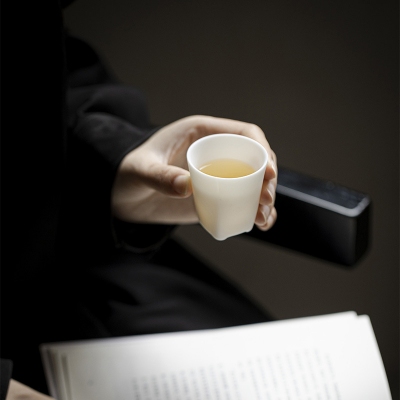 独立设计师联名款柴烧粗陶茶壶套组四杯羊脂玉观自在茶具套装